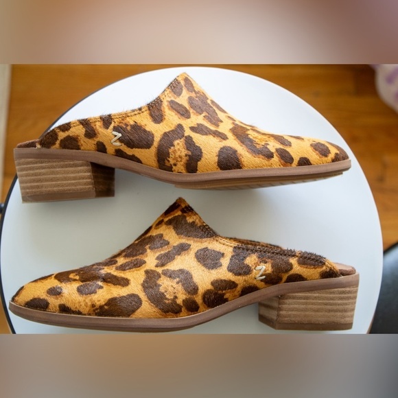 Zodiac Shoes - Zodiac Real Fur Dyed Cow Hair Leather Animal Print Slip-On Mule Women’s Shoe 6